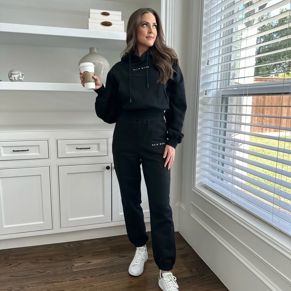 Rair Burd Black Joggers set with High Waist and Soft Fabric